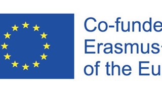 Bilden är en logotyp på EU-flaggan med texten "co-funded by the Erasmus+ programme of the European Union"